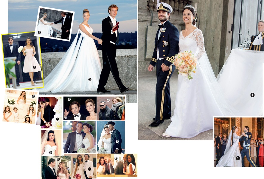 بالصور- أجمل فساتين أعراس ارتدتها النجمات عام 2015... تصاميم ساحرة