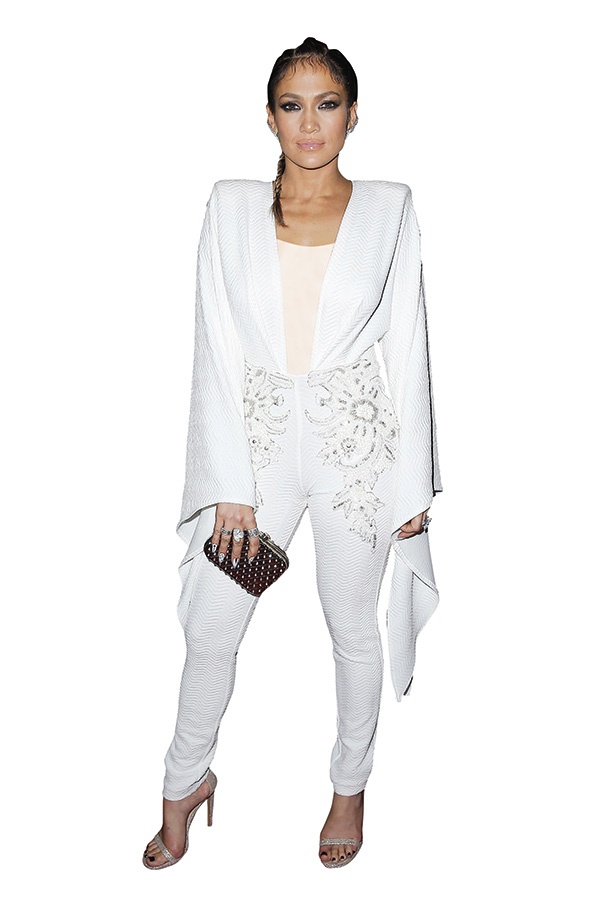 أفضل رداء سروالي جنيفر لوبيز برداء سروالي أبيض