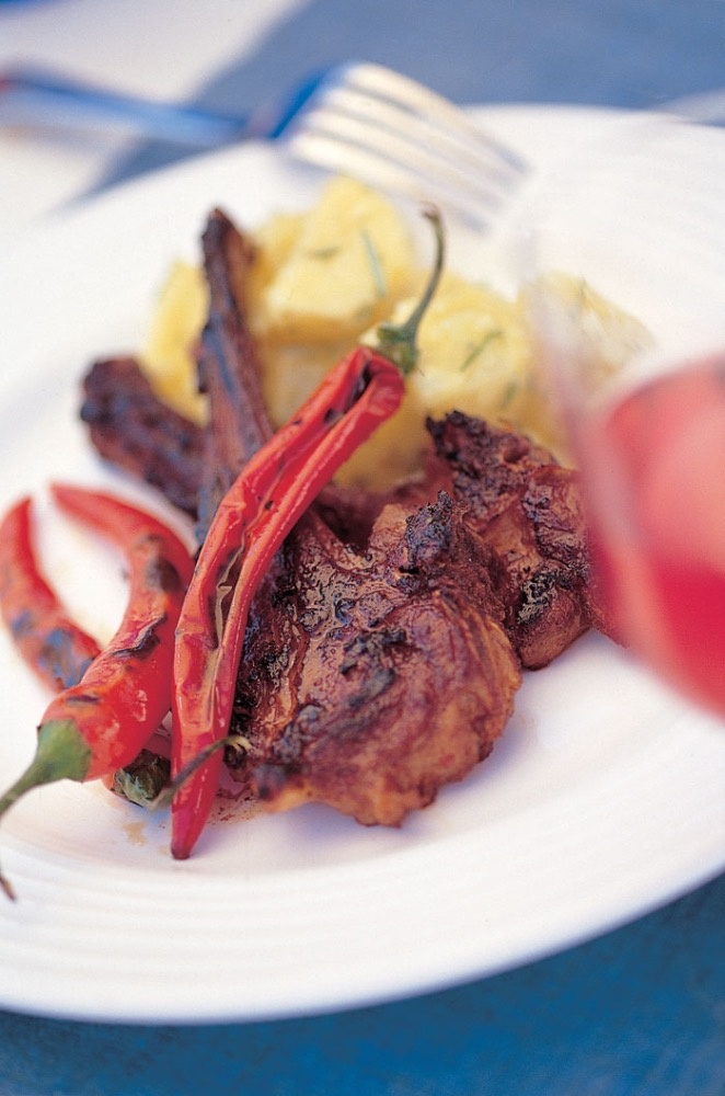 كستلاته الغنم مع البطاطا بالخردل