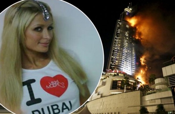 بالصورة والفيديو - لحظة بداية حريق دبي... وما علاقة باريس هيلتون