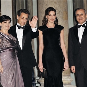 الرئيس اللبناني ميشال سليمان وزوجته في الإليزيه