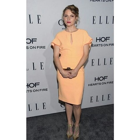 Amy Seimetz in Halston Heritag