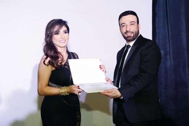 روجينا أثناء التكريم
