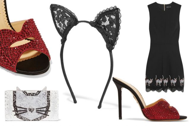 CHARLOTTE OLYMPIA Mules $775 - CHARLOTTE OLYMPIA Sandals $775 - FLEUR DU MAL Head Band $95 - KARL LAGERFELD Clutch $195 - MARKUS LUPFER Dress $685