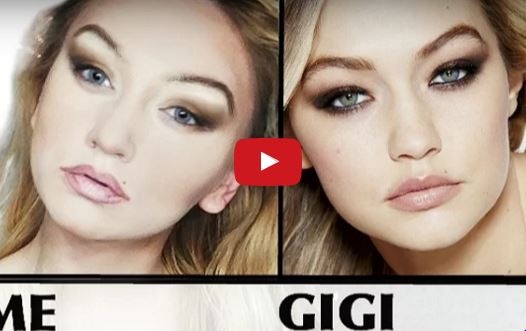 بالفيديو- امرأة تتحوّل إلى جيجي حديد بالماكياج فقط!! شاهدوا الطريقة