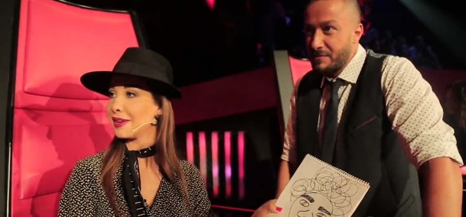 بالفيديو- شاهدوا كيف رسم حكام the voice بعضهم!! النتيجة غريبة