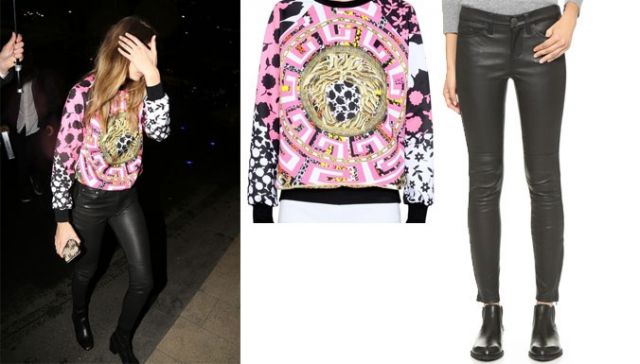 Gigi Hadid - Current Elliott pants $347 - Versace Top $1,075