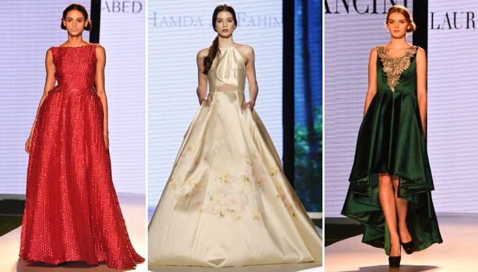 تصاميم تخطف الأنفاس في اليوم الأول من أسبوع الموضة العربي... شاهدوا فستان زفاف حمدة الفهيم!