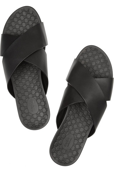 Leather slides