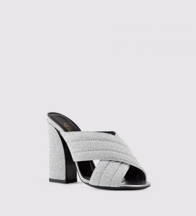 glitter crossover sandal