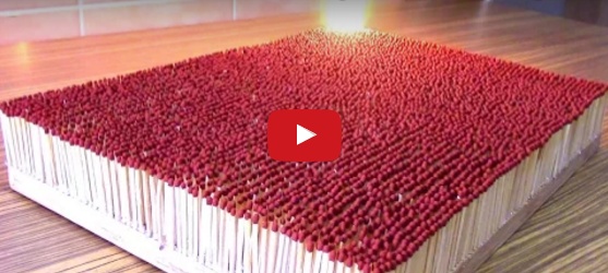 شاهدوا بالفيديو اشتعال 6 آلاف عود كبريت معاً والذي حقّق 5 ملايين مشاهدة