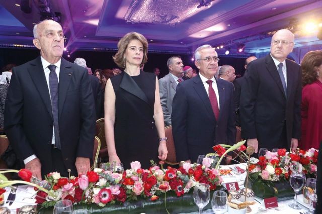 نجيب ميقاتي وميشال سليمان ولمى سلام وسمير مقبل