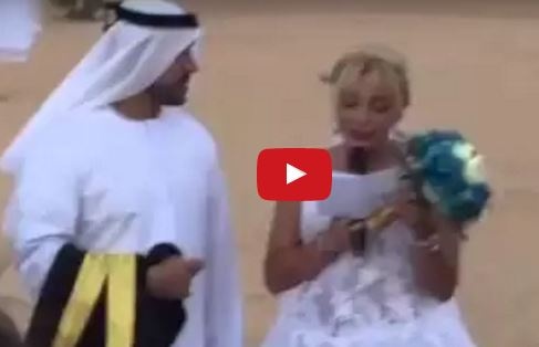 بالفيديو- شاهدوا زفاف إماراتي من فرنسية في صحراء دبي