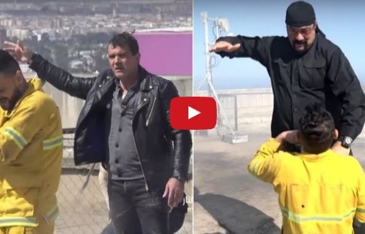 بالفيديو - أول ظهور لستيفن سيغال وبانديراس في مقالب رامز جلال