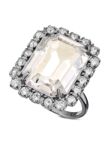 خاتم مرصع بحجر كبير من  Swarovski