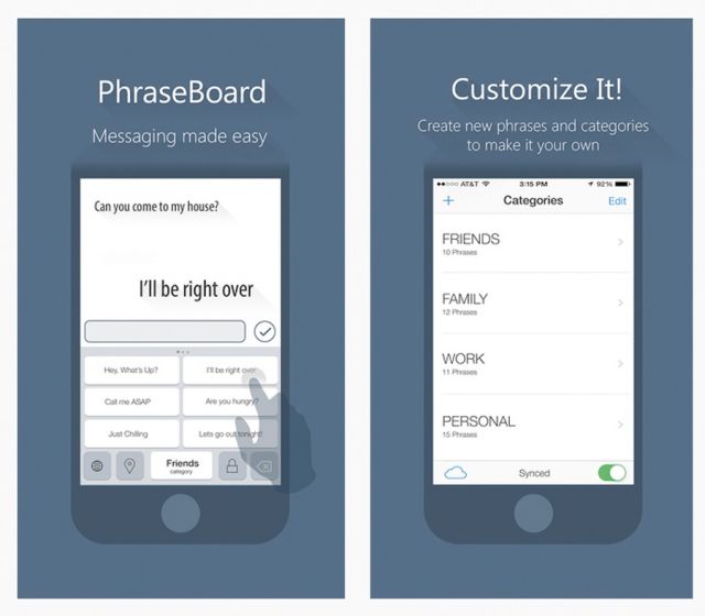 Phraseboard
تطبيق مجاني للآيفون يستبدل لوحة المفاتيح بعبارات مطبوعة سلفاً، مما يتيح لك الإجابة على الرسائل بنقرة واحدة فقط. يمكنك إعداد عشرات الإجابات مسبقاً.