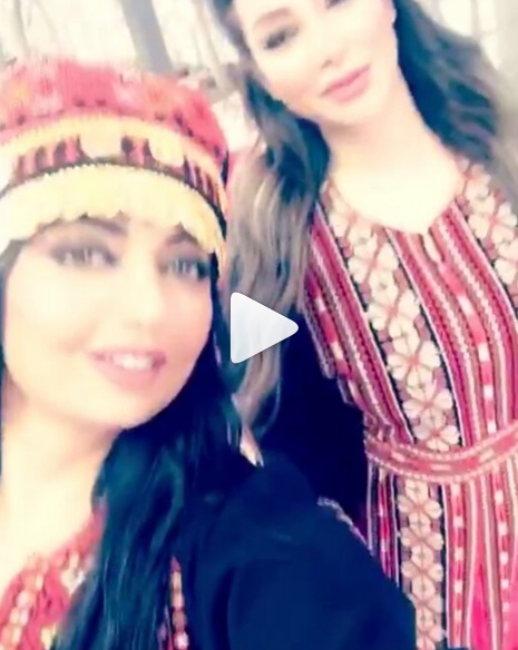 بالفيديو - لجين عمران بالزي الأردني مع فاديا الطويل في احتفالات شفائها من السرطان