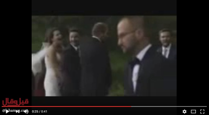 بالفيديو- شجرة تسقط على العروسين خلال حفل الزفاف... فماذا حصل للعروس؟؟