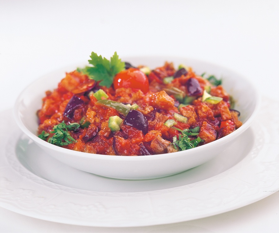 سلطة الباذنجان والجوز