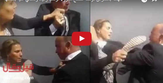 بالفيديو - عربية تضرب بالحذاء مسؤولاً تحرش بها