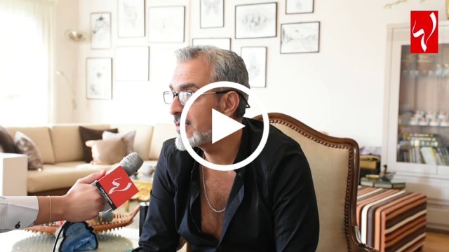 النجم السوري فراس سعيد يكشف ل كاميرا لها سر شخبطته على سيناريوهات اعماله وعلاقته بزوجته ياسمين