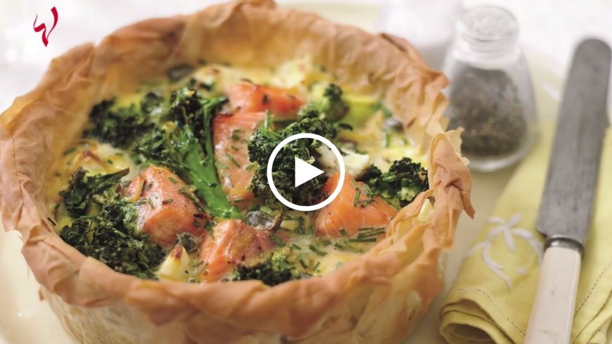 عجة اللحم والبصل الأخضر