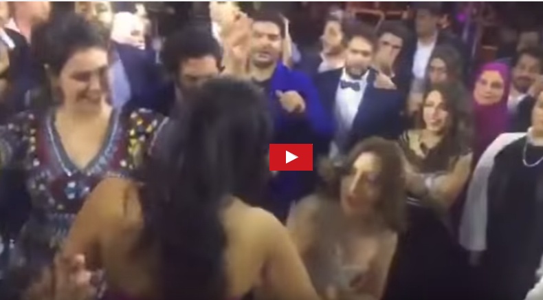 بالفيديو من زفاف حسن الردّاد وايمي سمير غانم - زوجة ماجد المصري تشعل الحفل بوصلة رقص