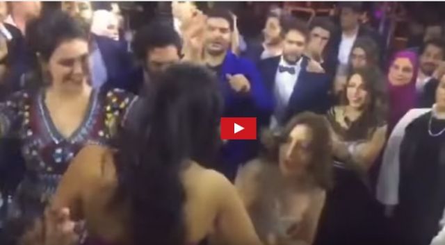 بالفيديو من زفاف حسن الردّاد وايمي سمير غانم - زوجة ماجد المصري تشعل الحفل بوصلة رقص