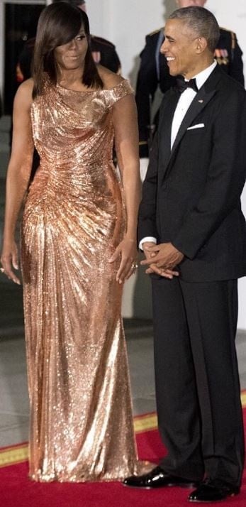 Michelle Obama in Versace gown