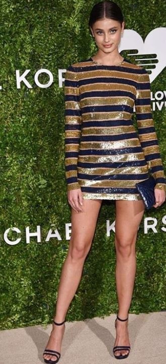Taylor Hill wearing Michael Kors