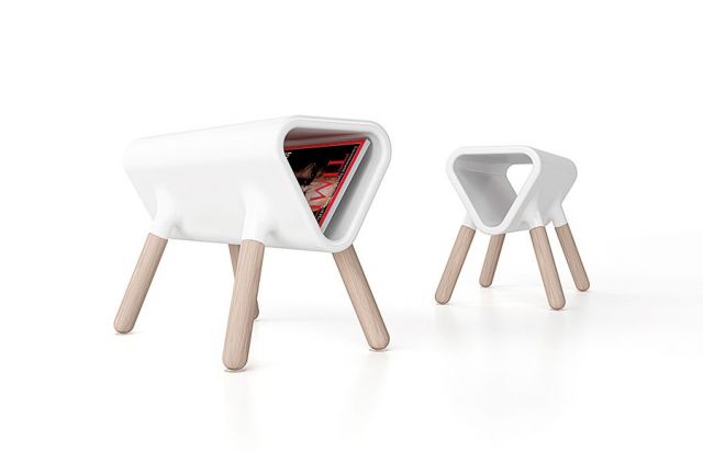 طاولات صغيرة خاصة بالمجلات مصاغة بلمسة طريفة وعصرية