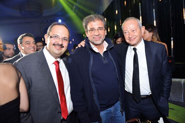 نجيب ساويرس وخالد يوسف وهاني نجيب
