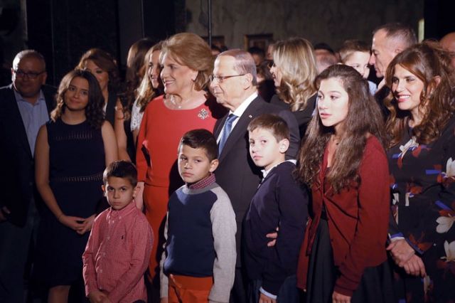 رئيس الجمهورية اللبناني ميشال عون والسيدة الأولى ناديا عون