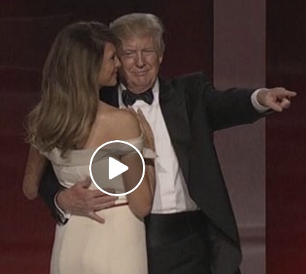 بالفيديو - شاهدوا الرقصة الأولى كرئيس لترامب مع زوجته ميلانيا