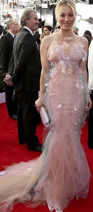 Kaley Cuoco wearing Marchesa