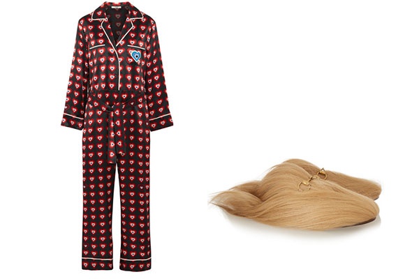 Fendi Pajama $2,500 - Gucci Slippers $1,800