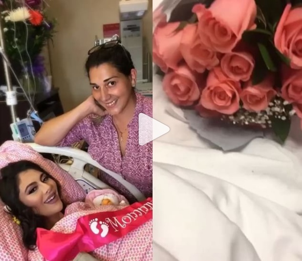 شاهدوا الفيديو الأول لمريم حسين وابنتها بعد الولادة و