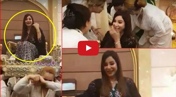 بالفيديو - لجين عمران في كرسي تجهيز العروس وزفة مغربية... ما القصة؟