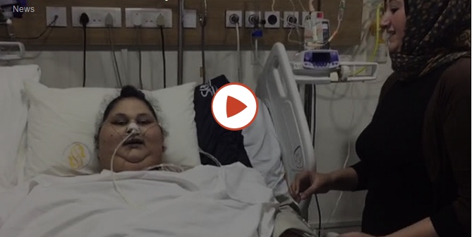 بالفيديو - المصرية التي تزن نصف طن ترقص احتفالاً!