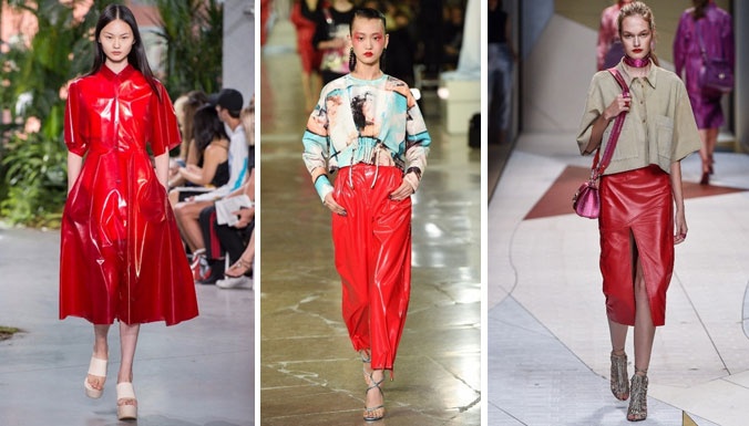 الجلد الأحمر خيار دور الأزياء العالمية لربيع وصيف 2017... هل ستعتمدينه؟