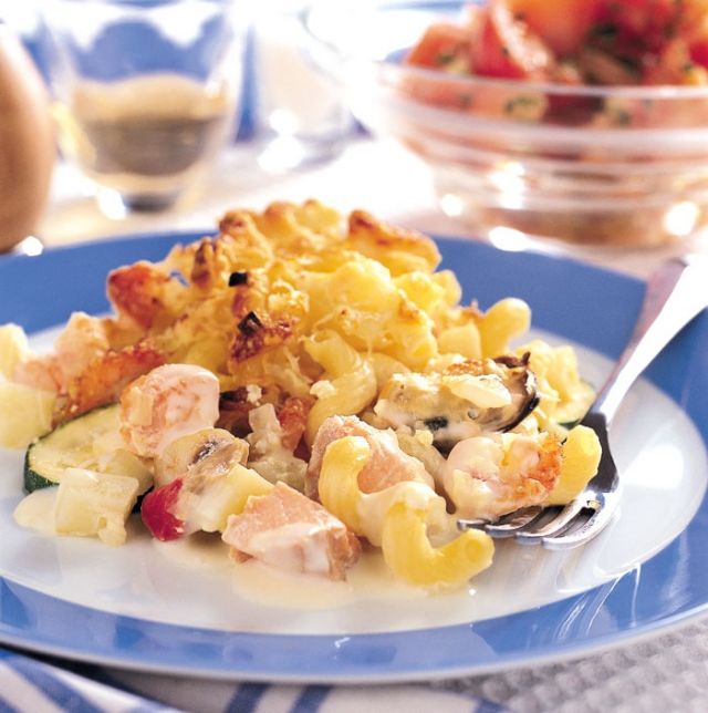 معكرونة مع البطاطا والخضر