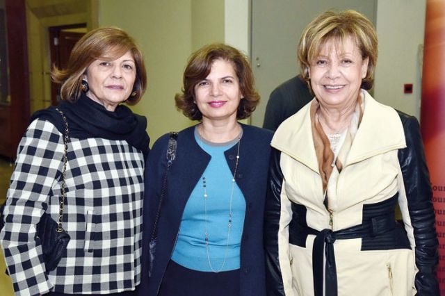 ليلى صغبيني ونجوى باسيل ومايا غسطين