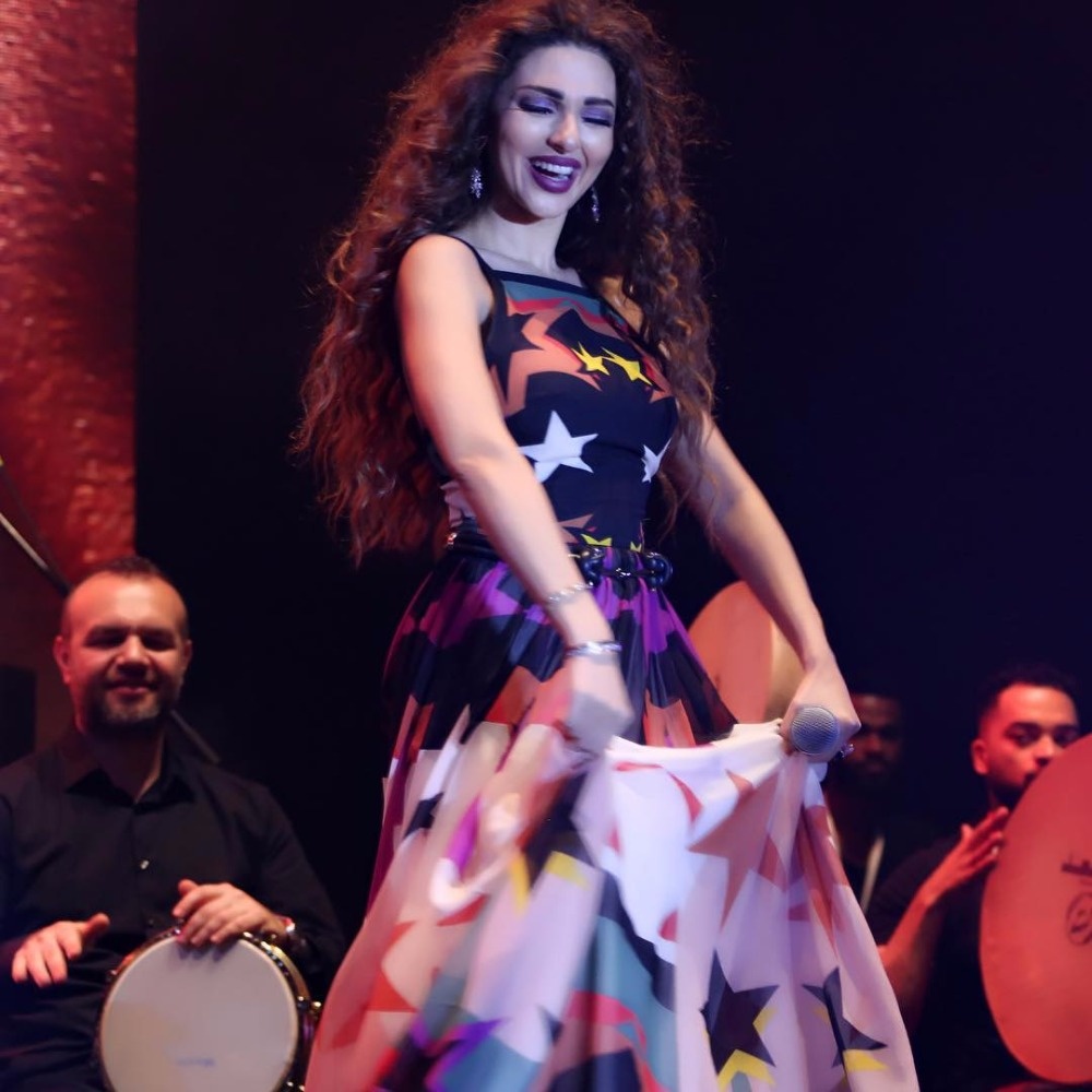 Myriam fares in Elie Saab