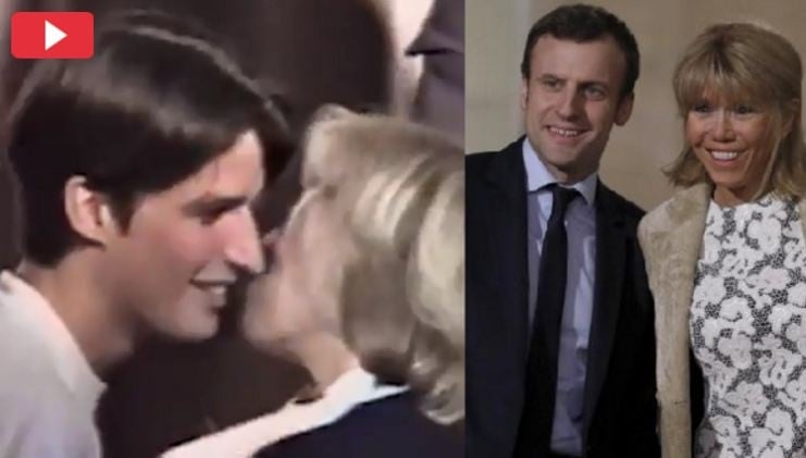 زوجة ماكرون عمرها 40 تعطي قبلة لعاشقها البالغ 15 سنة