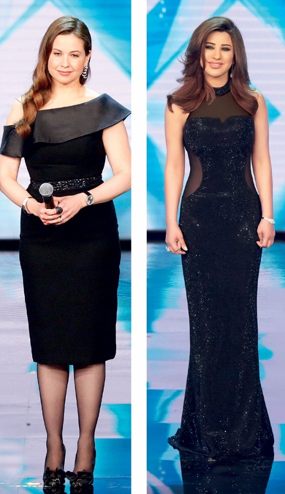 أناقة نجوى وريّا بالأسود... ملك الألوان