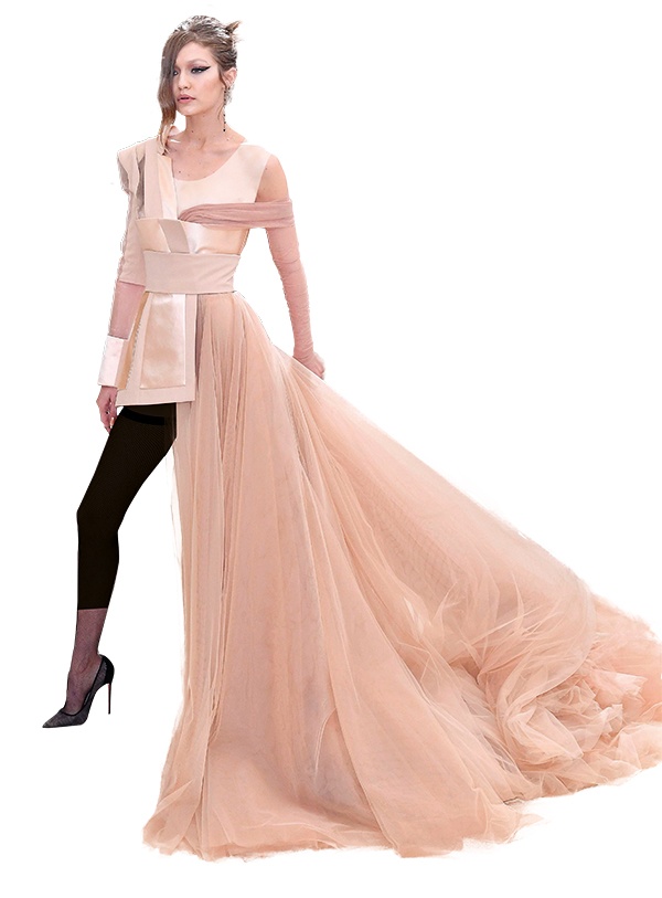 جيجي حديد في فستان من Tommy hilfiger