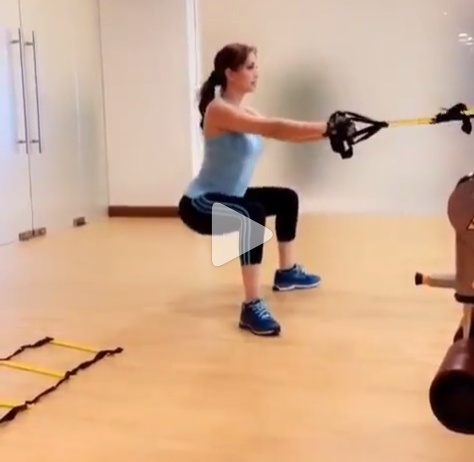 بالفيديو - نسرين طافش تشعل المواقع بممارسة الرياضة بقوة