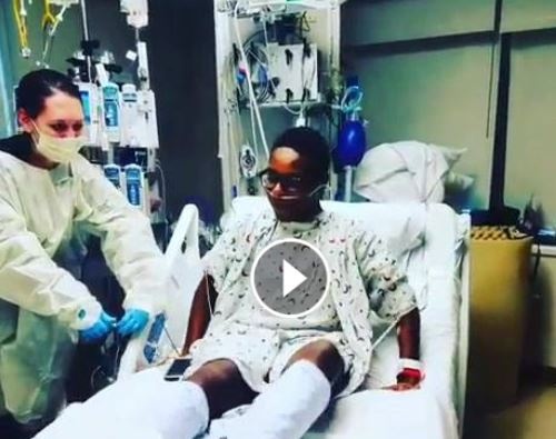 فيديو مؤثر - طفل يرقص فرحاً بعد خروجه من جراحة خطيرة