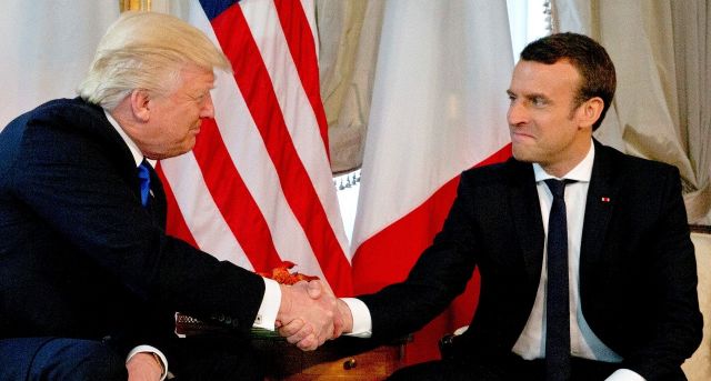 بالفيديو - بعدما تحرش بزوجته لفظياً.. شاهدوا ماذا فعل دونالد ترامب بالرئيس الفرنسي