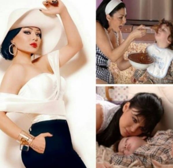 صورة تجمع هيفاء وهبي بالطفل بطل كليبها 